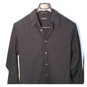 DKNY black long sleeve button down